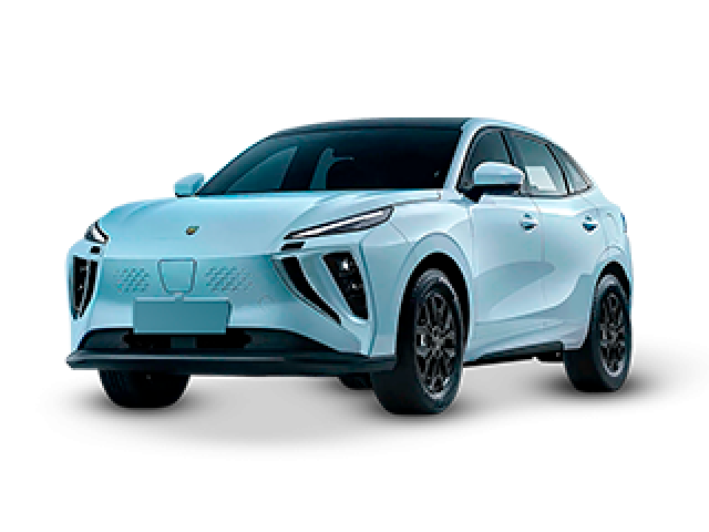 Forthing T5 Friday SUV el&eacute;ctrico color celeste, vista frontal